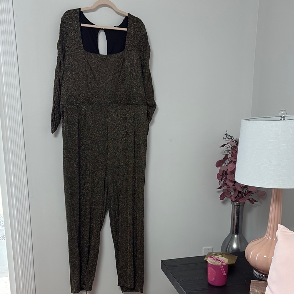 Torrid Black and Gold Jumpsuit